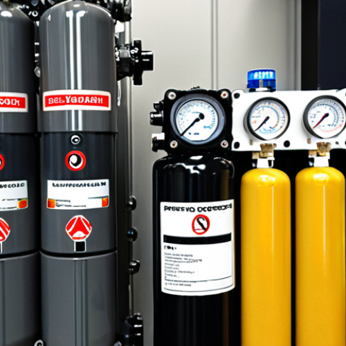 Home 22 ** A close-up shot of various pneumatic system components (compressor, valves, cylinders) clearly labeled. The setting is a clean, modern factory environment. Focus on showcasing the key parts mentioned in the text.
**