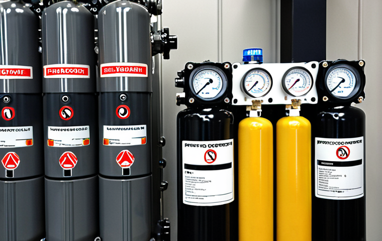 ** A close-up shot of various pneumatic system components (compressor, valves, cylinders) clearly labeled. The setting is a clean, modern factory environment. Focus on showcasing the key parts mentioned in the text.

**