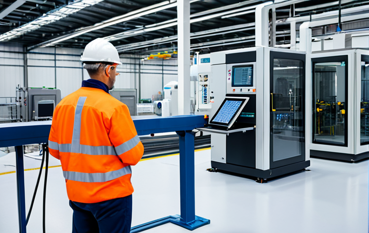**

"A modern industrial factory floor with automated machinery, showcasing predictive maintenance technology. Technicians in appropriate PPE are monitoring equipment with tablets displaying real-time data. Focus on sensors and data visualization. Clean, well-lit environment. safe for work, appropriate content, fully clothed, professional setting, perfect anatomy, correct proportions, natural pose, professional photography, high quality."

**