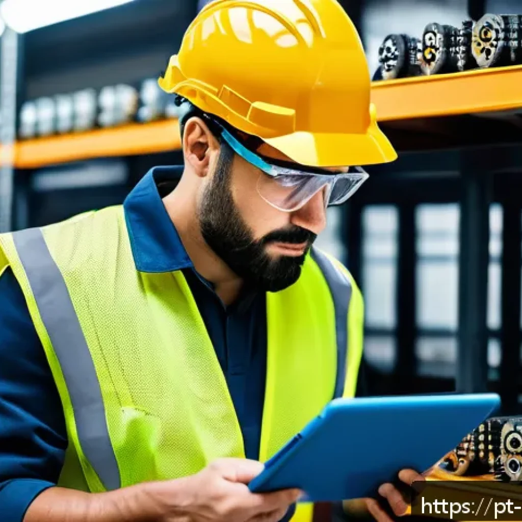 설비 유지보수 기술자 이직 성공 팁 - A modern industrial maintenance technician wearing safety glasses, a hard hat, and a high-visibility...